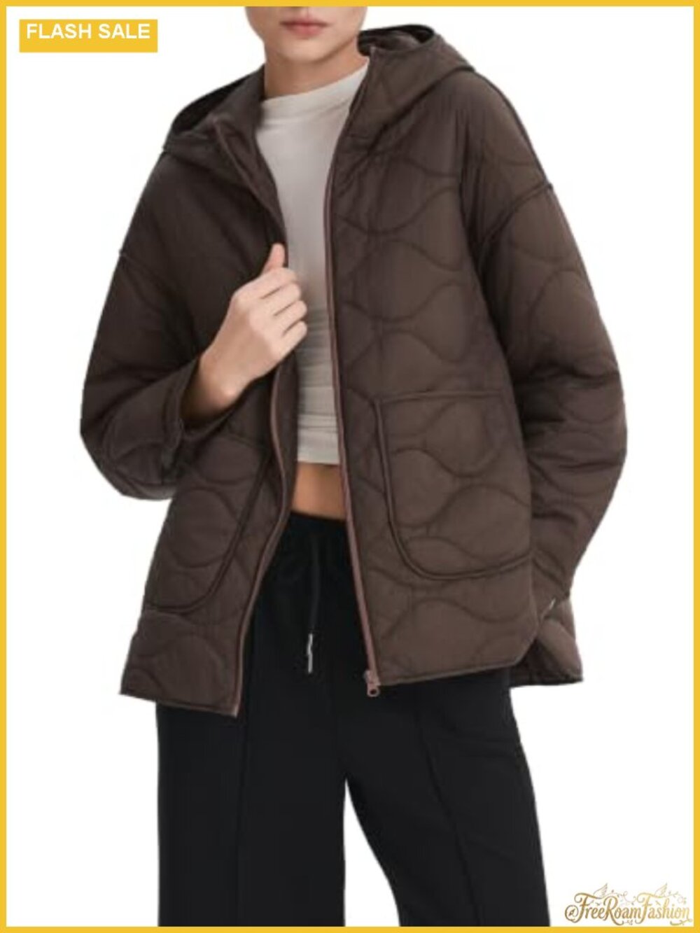 Orolay Women's Quilted Puffer Jacket Hooded Oversized Lightweight